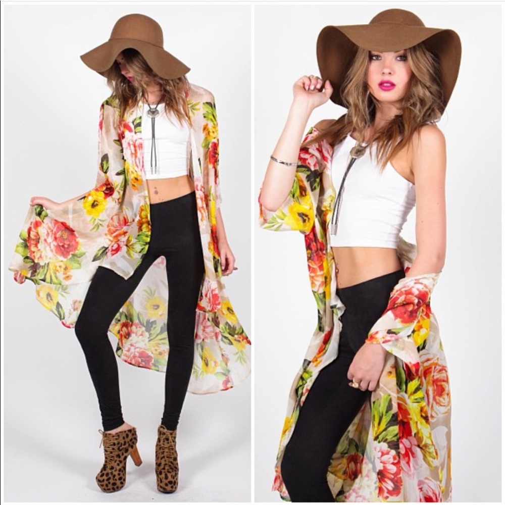 Floral Kimono Overlay Coverup
